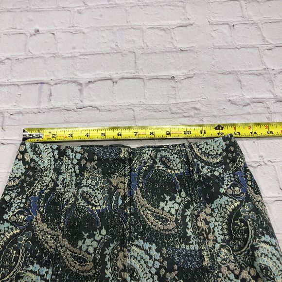 Free People Women Paisley Mini Skirt Size 4 Back Zip Cotton Blend B208 -2 - Picture 2 of 11